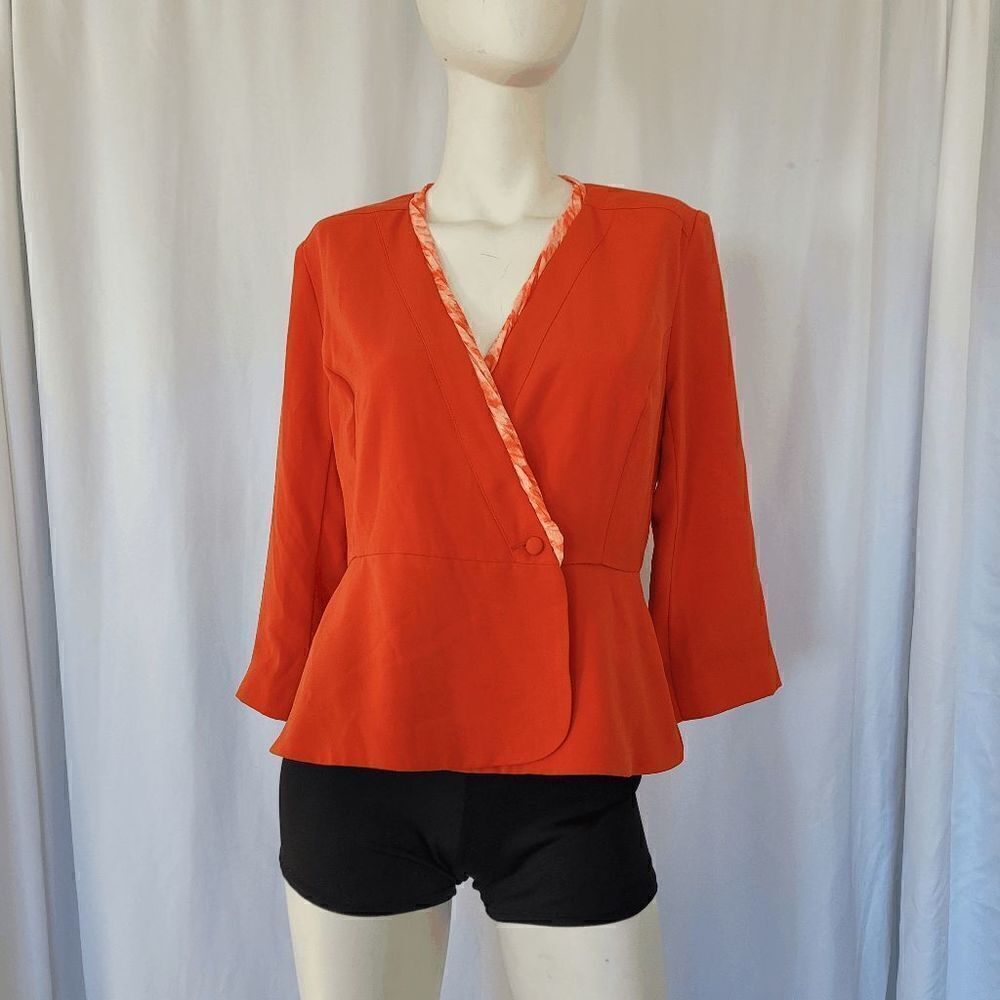 Cabi women's orange one button blazer lined size 4
